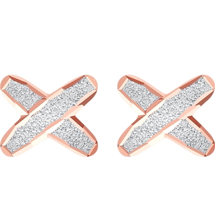 潮宏基至简18K金耳钉玫瑰金耳饰彩金时尚简约通勤妇女节送礼