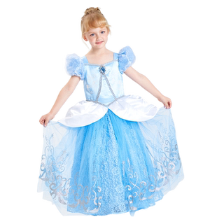 迪士尼灰姑娘辛德瑞拉连衣裙仙蒂豪华公主裙女孩蓬蓬纱女童儿童