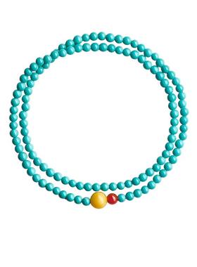 【自营】daisy beauty绿松石手串小米珠3mm手链女南红蜜蜡转运珠