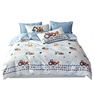 多喜爱全棉纯棉卡通套件春夏新品三四件套儿童床上用品工程队