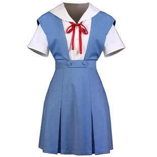 特价JK面包家EVA福音战士cos明日香绫波丽cosplay校服护奶裙假发