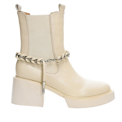 冬季加绒厚底牛皮高跟弹力马丁靴