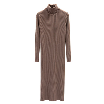 加厚修身风高领内搭针织连衣裙