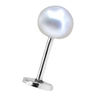 淡水珍珠耳钉螺丝拧扣耳环睡觉不用摘钛钢耳饰女防过敏平底耳骨钉