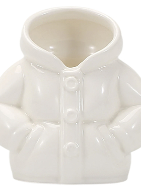 轻奢风羽绒服衣服造型陶瓷花瓶简约白色家居装饰摆件创意水养花器