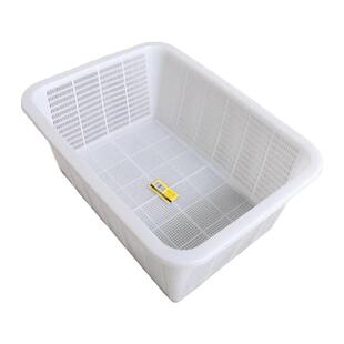 长方形沥水篮密眼收纳筐家用商用淘米洗菜密孔滤水蓝特厚全新熟料