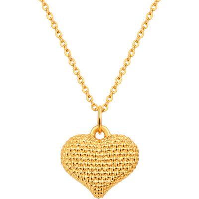 明牌珠宝硬金镭光爱心吊坠