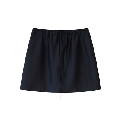 Warm Range 缎面光泽感松紧腰A字半身裙女夏季休闲百搭轻薄短裙