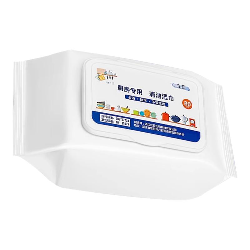 1包80片厨房湿巾强力去油去污