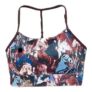 瑜伽内衣女普拉提训练健身衣背心性感运动文胸一体式速干国风印花