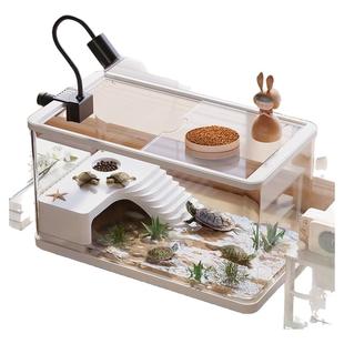 sqg乌龟缸生态造景乌龟饲养缸爬台底部排水乌龟专用晒背水陆两栖