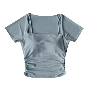 夏季假两件瑜伽服固定胸垫运动短裤网纱外穿跑步训练T恤健身上衣