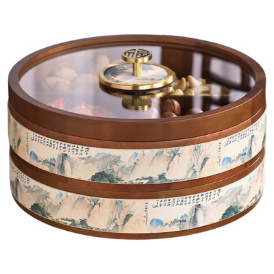 新中式实木干果盒果盘客厅茶几