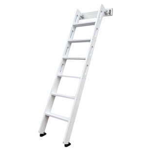 白色垂直收纳实木爬梯登高阁楼梯子上下床梯隐形贴墙伸缩实木楼梯