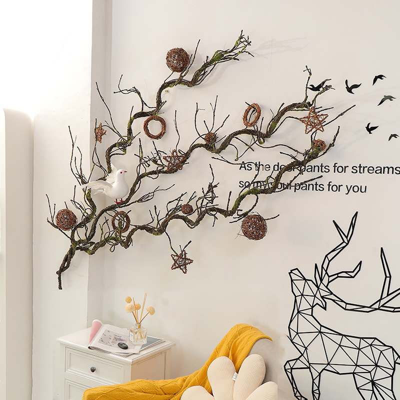 仿真枯藤枯枝树干绿植造景景观植物假树仿真树假苔藓室内橱窗藤蔓