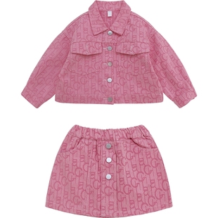 女童套装裙春装女小童连衣裙洋气女孩春款外套时尚宝宝衣服两件套