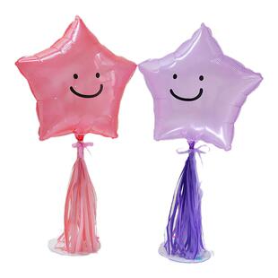 18寸透明水晶色桃心五角星铝膜气球儿童成人生日场景布置活动装饰