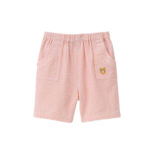 MIKIHOUSE儿童裤子宝宝短裤透气男女童刺绣5分裤新款HOTBISCUITS