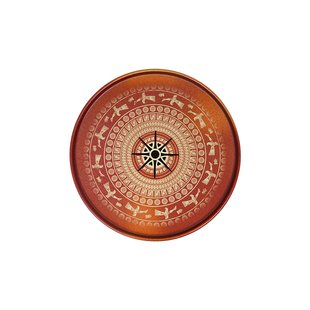 铜鼓圆形黄铜茶盘家用储水式干泡台民族风功夫茶具托盘高端小茶台