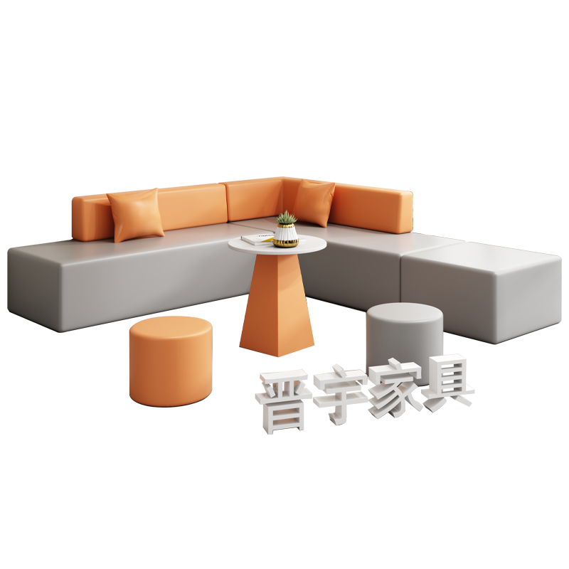 辦公室會客接待理發(fā)店休息區(qū)轉角創(chuàng)意小戶型醫(yī)院培訓機構沙發(fā)組合