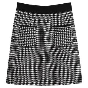 千鸟格包臀半身裙女2025新款冬季今年流行爆款半裙高腰针织短裙子