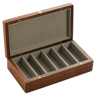 黑胡桃木书画专用印章收纳盒实木多格篆刻玉石料定制锦盒收藏箱