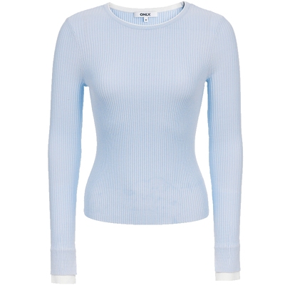 ONLY拼接喇叭袖口针织衫