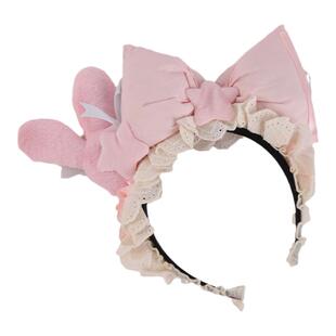 原创粉色Lolita手作发饰蕾丝兔兔蝴蝶结KC甜美发箍洛丽塔头箍头饰