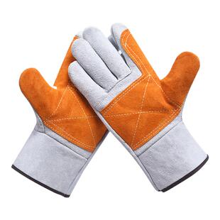 劳保电焊手套牛皮耐高温防烫柔软耐磨短款焊工专用软皮防护手套
