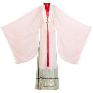 明制汉服春秋季女款马面裙古装汉元素日常唐超仙国风圆领袍大袖衫