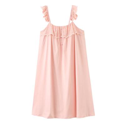 带胸垫吊带睡裙女夏季纯棉连衣裙