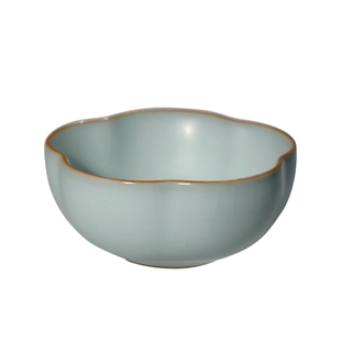 青澹汝窑梅花杯主人杯茶杯复古茶盏景德镇陶瓷汝瓷品茗杯单杯礼品