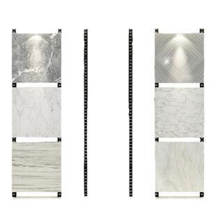 高端瓷砖展示架包边冲孔条挂墙样板专用地砖岩板多功能冲孔管展架