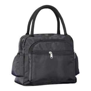 手提小布包牛津纯色加厚防水便当包妈咪女包条纹手拎妈妈包饭盒袋