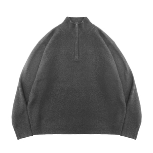 MOSEALAND 半开领美利奴羊毛开衫男秋季高级简约保暖复古百搭毛衣