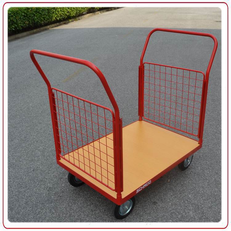 Schmeid施盾双扶手平板搬运车 货物手推车 CZ50K钢丝网格木板推车