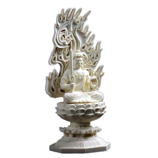 白色象牙果不动明王佛像木雕家居玄关摆设摆件树脂生肖鸡人物雕塑