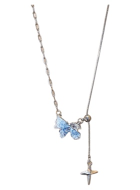 渐变蝴蝶珍珠项链女款2026新款