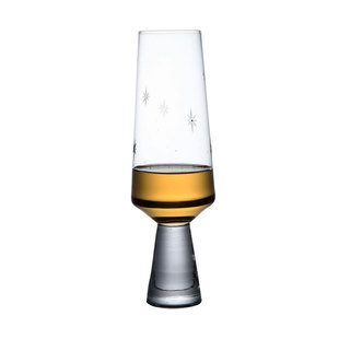 {明月别枝与七八个星天外}中古磨刻刻星星酒杯 香槟杯高脚甜酒杯