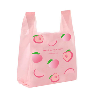 网红打包袋彩色可爱塑料袋水果零食外卖袋商用手提袋子背心袋定制