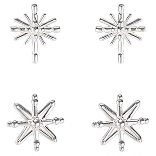 Rainy and Cloudy刺绣管珠四芒星耳钉 十字星耳钉 高级感耳骨钉