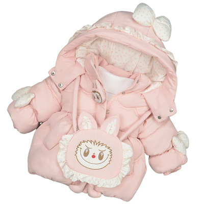 女童冬装洋气加绒加厚羽绒棉服潮