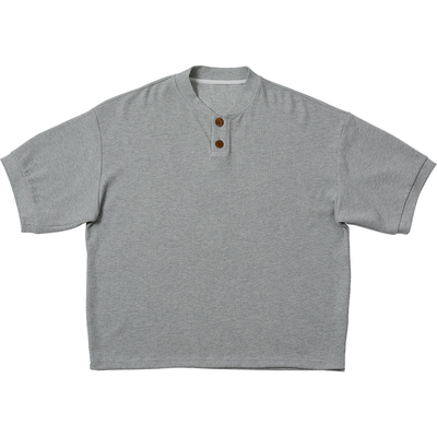 o3park复古重磅半袖亨利领T恤