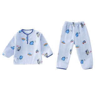 奥特曼睡衣秋冬季2025新款宝宝小孩儿童法兰绒珊瑚加绒加厚家居服