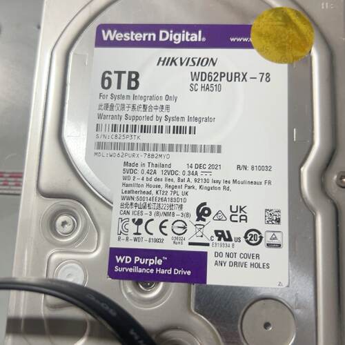 议价海康监控硬盘，型号WD62PURX-78，西数紫盘。和4T、维修