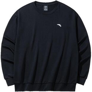 安踏卫衣男款2024秋冬季简约logo经典百搭套头圆领休闲运动上衣