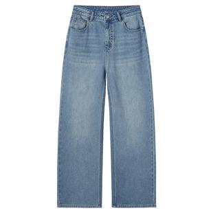 热风2026年春季新款女士休闲宽松直筒牛仔裤垂感挺括显瘦百搭长裤