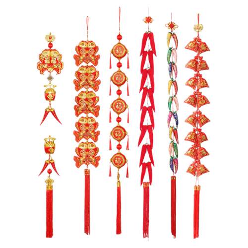 2026马年新年过年挂件乔迁装饰中国结红辣椒福袋灯笼门上客厅挂饰
