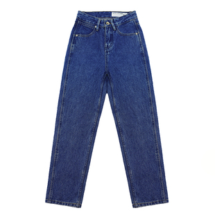 Ryan纽约小众Rag复古深蓝直筒牛仔裤boyfriend中性gigi高腰10分裤