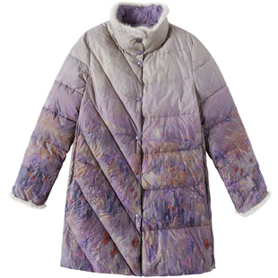 轻薄妈妈羽绒服中长款2025年冬季新款高档洋气大码中老年鹅绒服